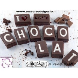 STAMPO IN SILICONE I LOVE CHOCOLAT della linea Easy Choc di SILIKOMART