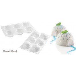 STAMPO IN SILICONE PROFESSIONAL 6 TORTINE SEMIFREDDI A FORMA DI IGLOO FROZEN di SILIKOMART