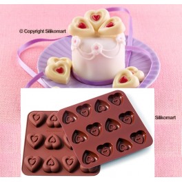 STAMPO CIOCCOLATINI IN SILICONE SMO 06 HEART CUORE di SILIKOMART