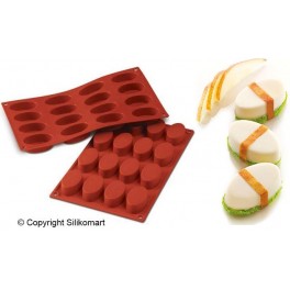 SF017 OVALI SUSHI GUNKAN - STAMPO SILICONE ITALIANO di SILIKOMART