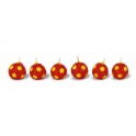 SET 6 CANDELE CALCIO PALLONE GIALLO ROSSO ROMA