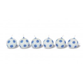 SET 6 CANDELE CALCIO PALLONE NERO BLU INTER